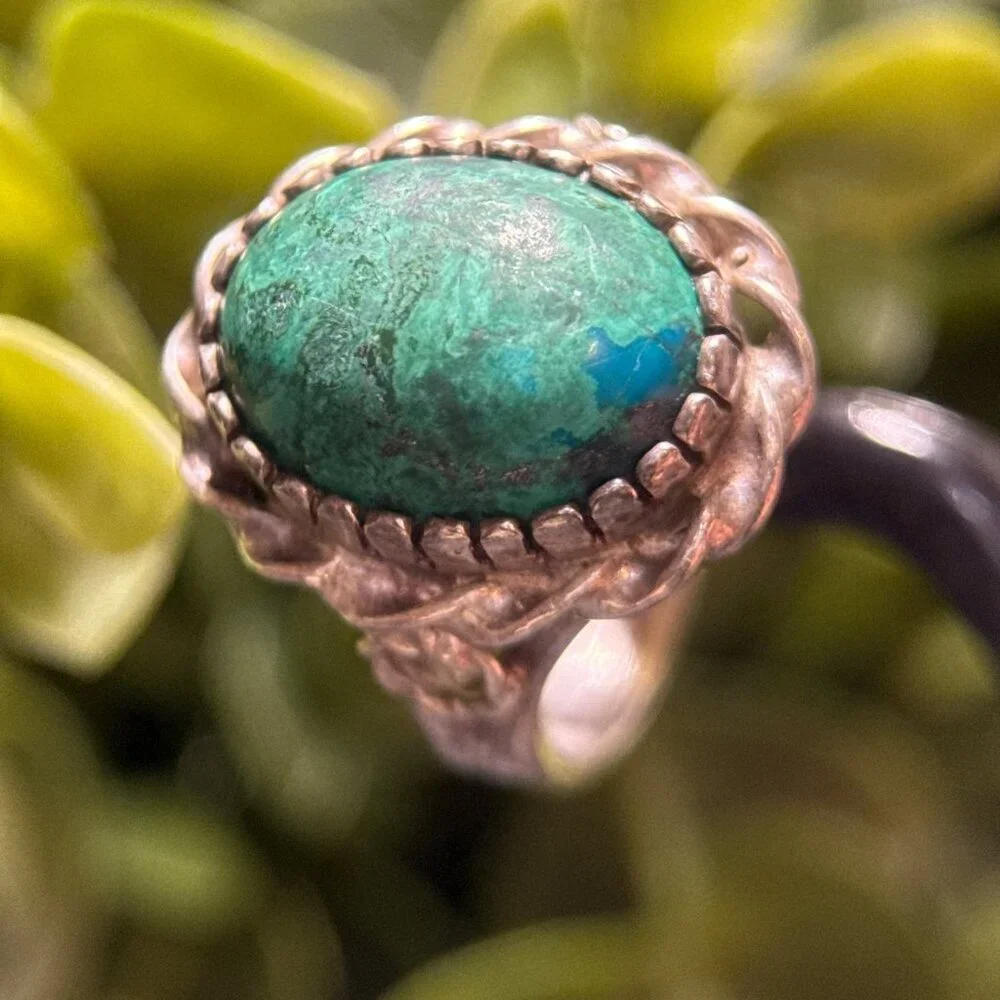 Sterling Silver Chrysocolla Stone‎ Ring